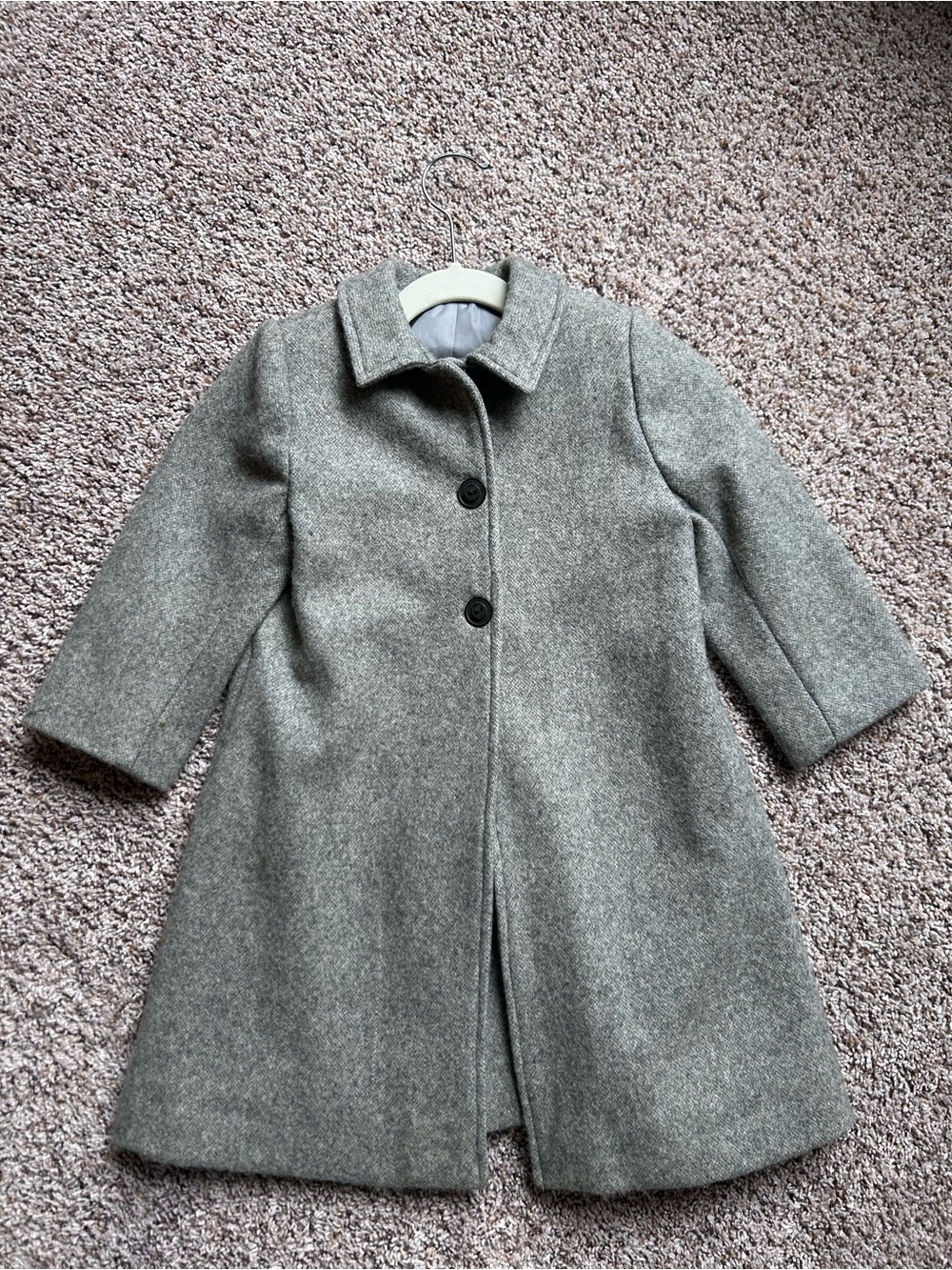 Isabel Garreton Gray Wool Dress Coat